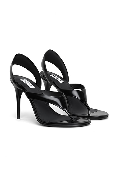 ALAΪA Thong Sandal in Noir