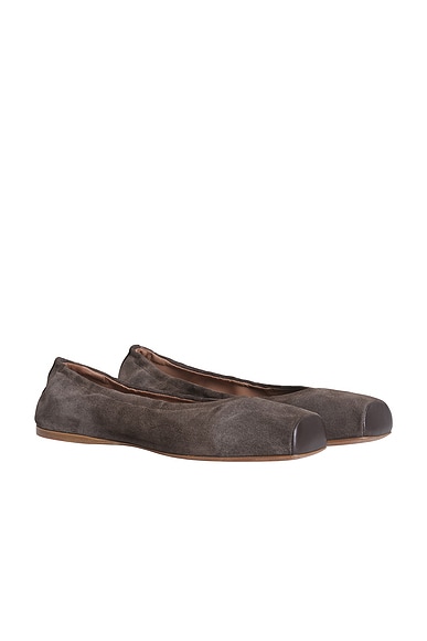 ALAÏA Ballet Flat in Brun Fonce