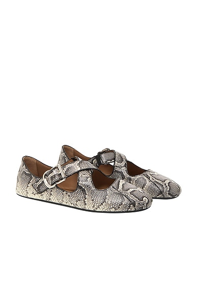 ALAÏA Ballet Flat in Blanc & Noir