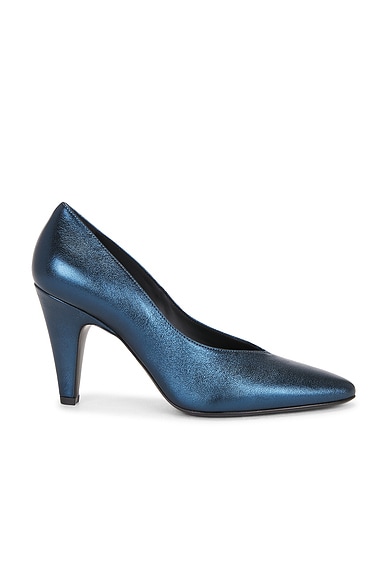 ALAΪA Leather Pump in Bleu Paon