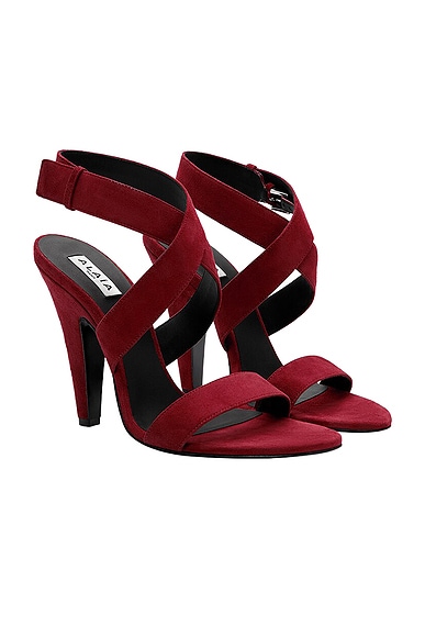 ALAÏA Cone Sandal in Rouge Carmin