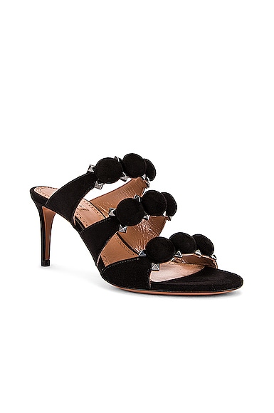 ALAÏA POM POM STUDDED MULES