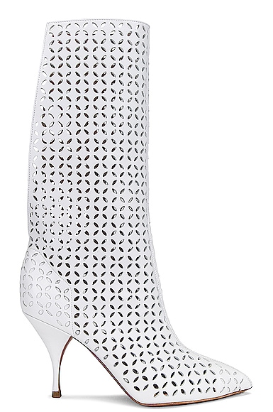 Petal Perforated Knee Boots