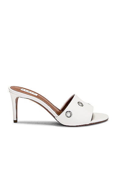 Alaïa Oeillets Embellished Leather Sandals In White