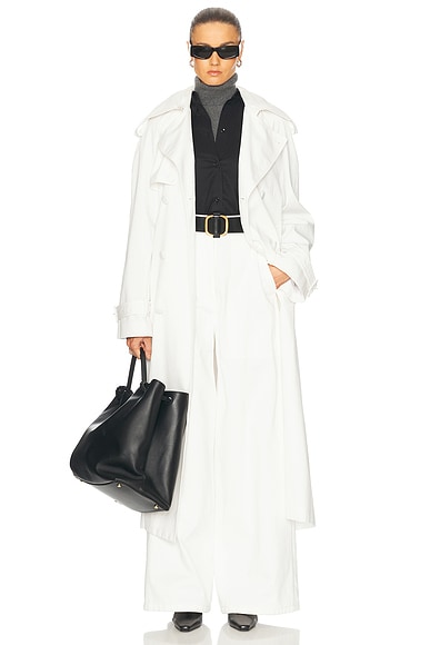 Adam Lippes Monte Trench Coat in White