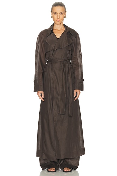 Adam Lippes Jupiter Trench Coat in Ebony