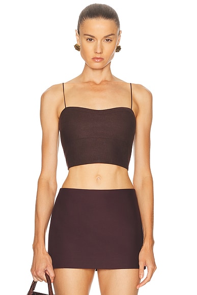 Adam Lippes Bex Top in Chocolate