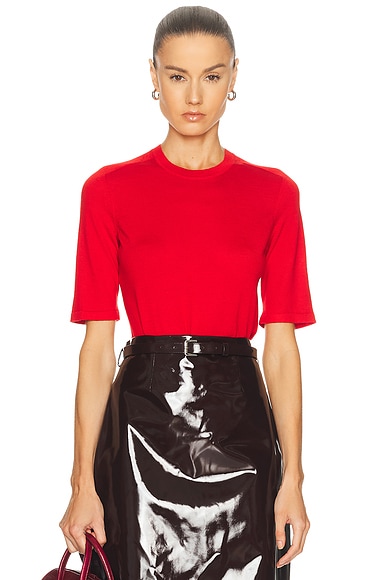 Adam Lippes Felix Knit Top in Poppy
