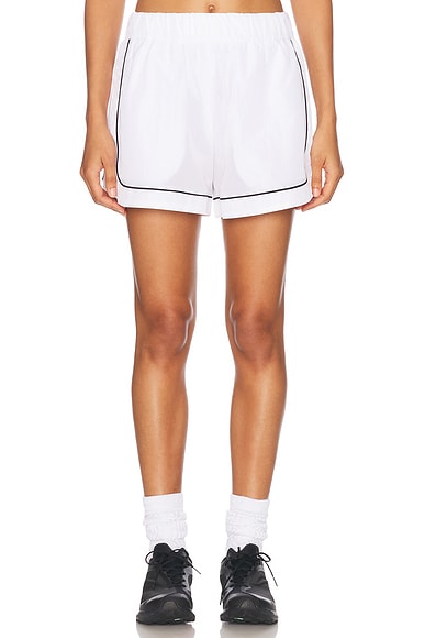 alo Motivate Track Short in White & Black