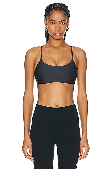 Shop Alo Yoga Airlift Intrigue Bra In Anthracite