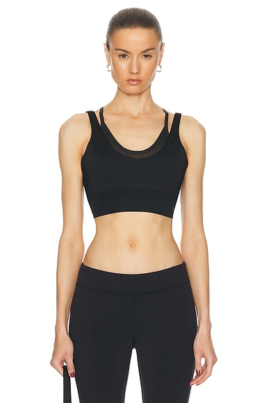 Shop Alo Yoga Airlift Double Trouble Bra In Black