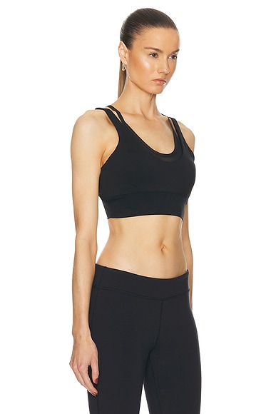 Shop Alo Yoga Airlift Double Trouble Bra In Black