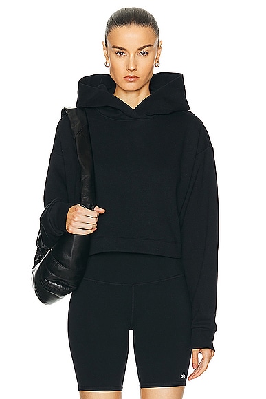 Shop Alo Yoga Bae Hoodie In Black