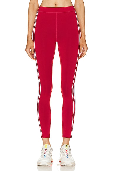 Shop Alo Yoga Airlift High Waisted Car Club Legging In Classic Red & White