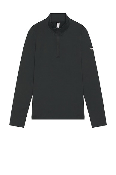 alo Conquer 1/4 Zip Reform Long Sleeve in Charcoal Green