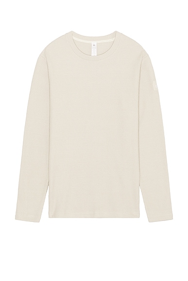 alo Elevate Waffle Long Sleeve Crew in Bone