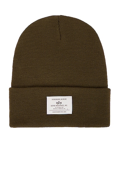Shop Alpha Industries Essential Beanie In Olive