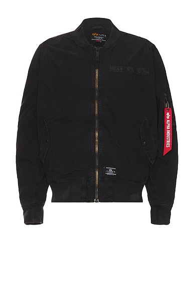 ALPHA INDUSTRIES L-2B Rip And Repair Flight Jacket in Black