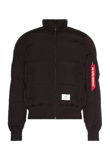 ALPHA INDUSTRIES MA-1 Quilted Flight Jacket in Black