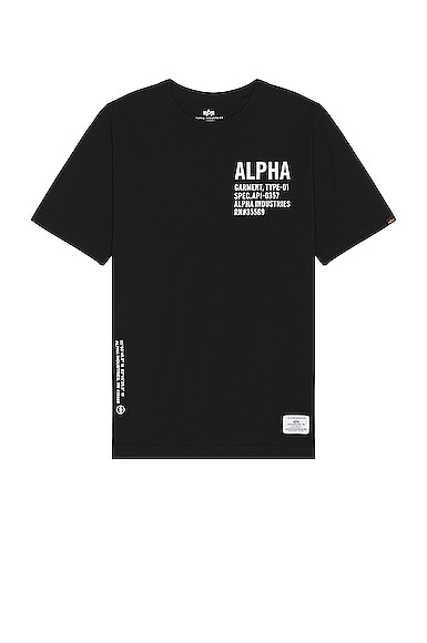 ALPHA INDUSTRIES Alpha Graphic Tee in Black | Smart Closet