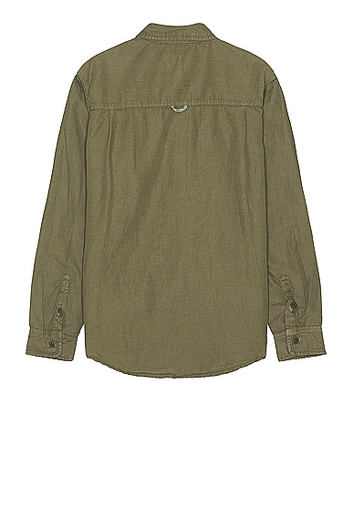 Shop Alpha Industries Long Sleeve Multi Pocket Shirt In Og-107 Green