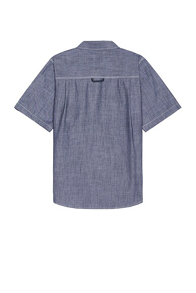 Shop Alpha Industries Short Sleeve Multi Pocket Shirt In Replica Blue