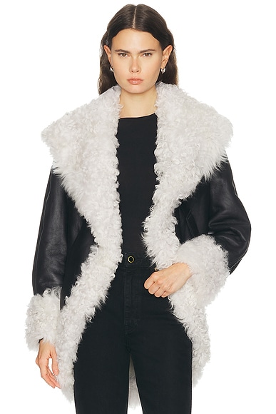 Altuzarra Andie Coat in Black & Ivory