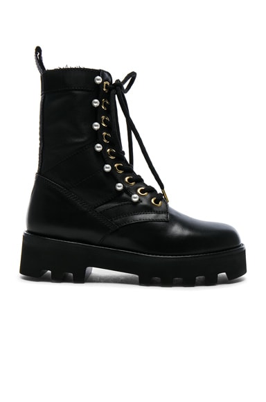 Leather Cosmo Ankle Combat Boots
