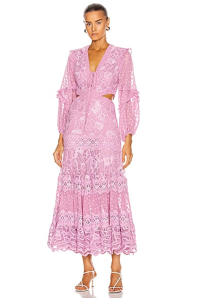 Alexis Zendaya Dress in Lilac Macrame | FWRD