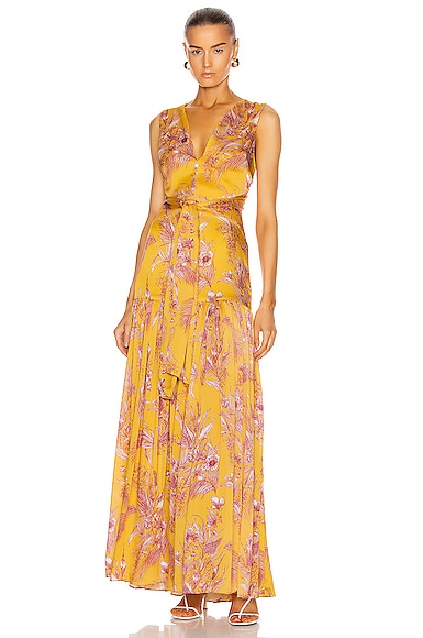 Alexis Belaya Dress in Tuscan Palm | FWRD