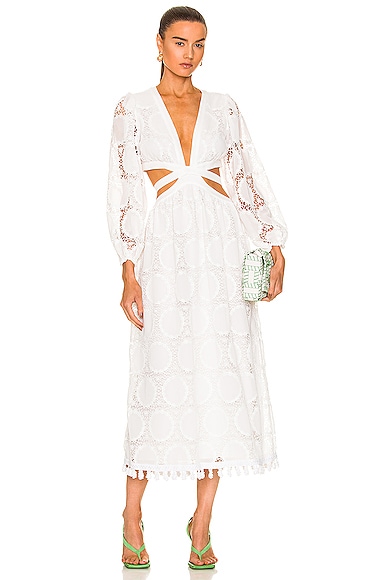 Zimmermann Alchemy Embroidered Dress in Ivory FWRD