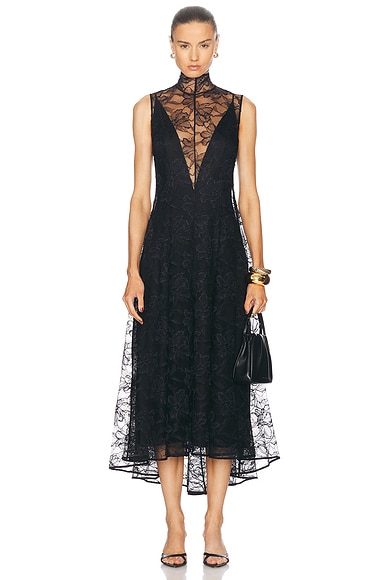 Alexis Rhiane Midi Dress in Black