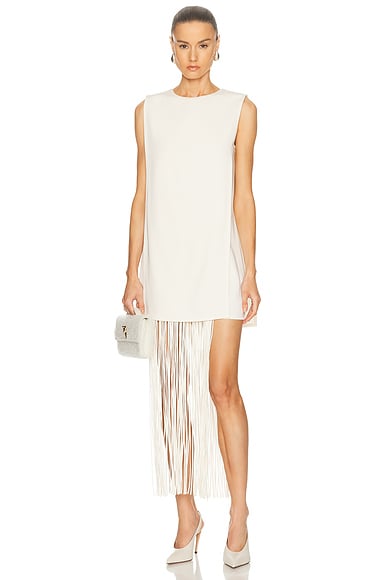 Alexis Mackenzie Removable Fringe Dress in Off White