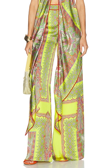 Alexis Triest Pant in Yellow Paisley