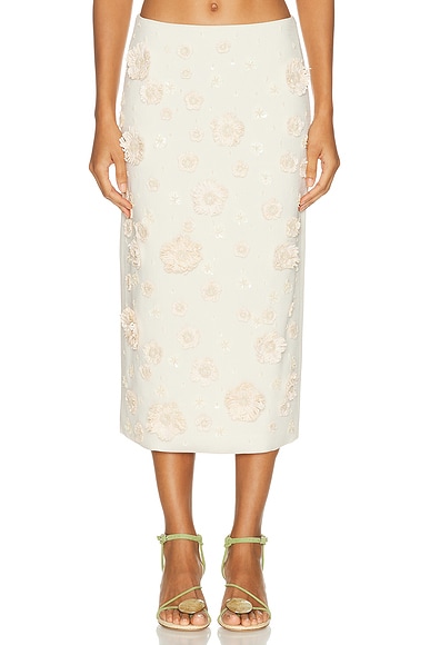 Alexis Torie Skirt in Ivory Raffia