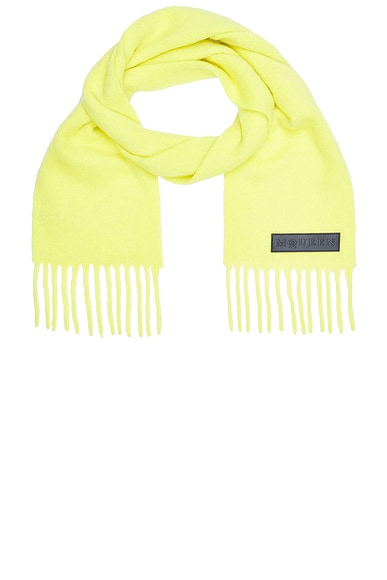 McQueen Solid Mohair Scarf in Acid Yellow