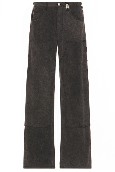 McQueen Carpenter Denim Trousers in Washed Charcoal
