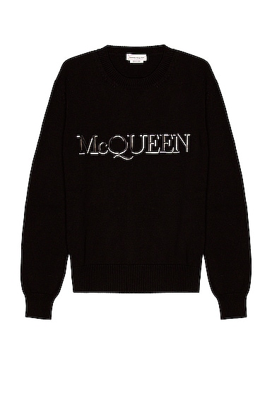 Alexander McQueen Logo Crew Neck Jumper in Black