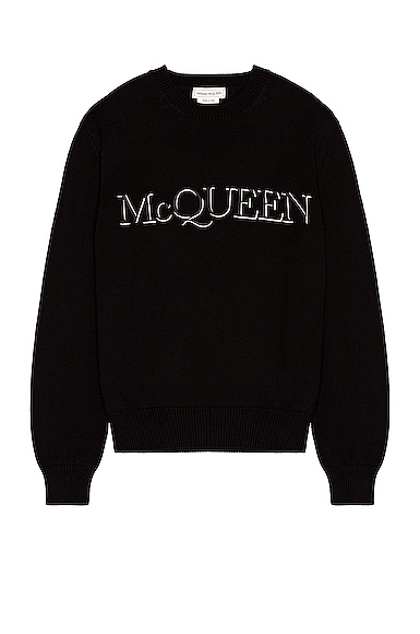 Alexander McQueen Crew Neck Pullover in Black