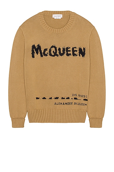 Alexander McQueen Crew Neck Pullover in Beige
