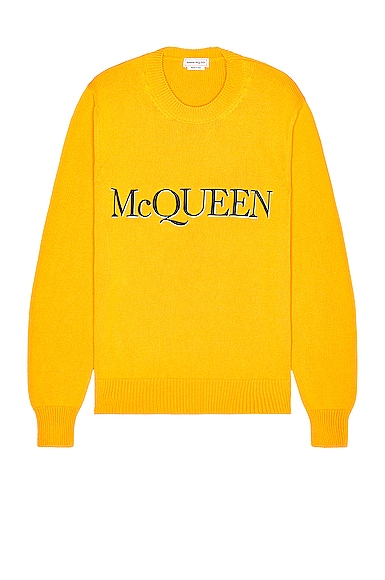 Alexander McQueen Crew Neck Pullover in Yellow