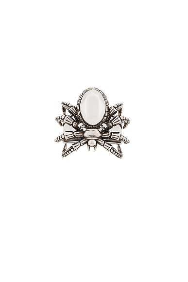 Alexander McQueen Spider Ring in Light Antique Silver