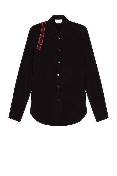 Alexander McQueen Logo Tape Harness Shirt in Black