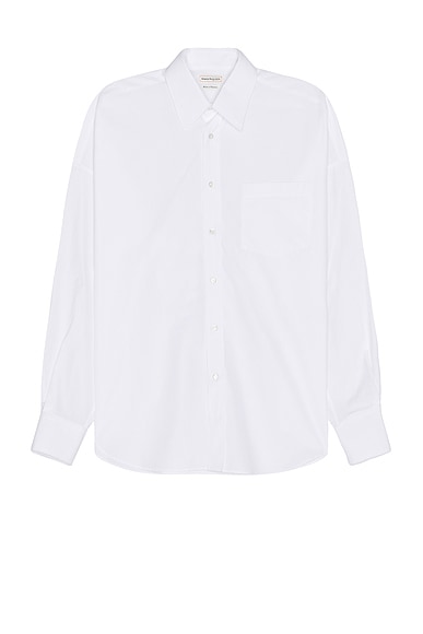 Alexander McQueen Oversized Drop Shoulder Shirt in White