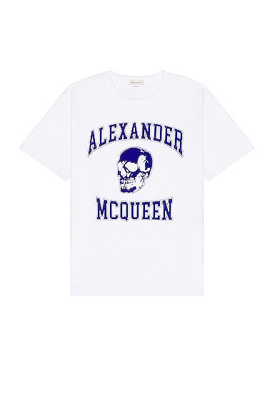 Alexander McQueen T-shirt in White & Blue