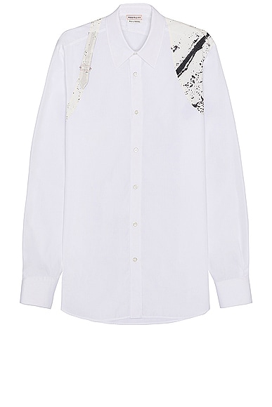 Alexander McQueen Half Charm Harness Shirt in Optical White