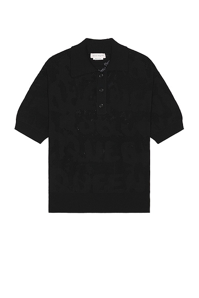 Alexander McQueen Short Sleeve Polo in Black