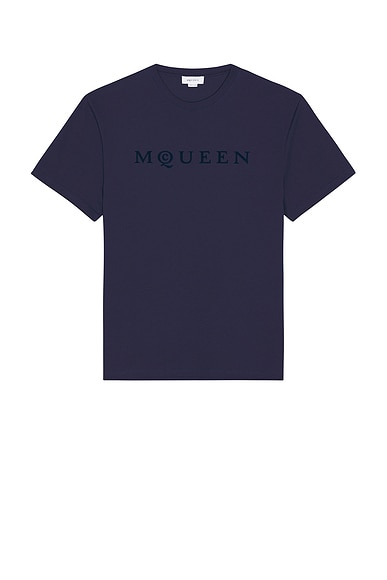McQueen Logo T-Shirt in Navy & Jermyn St. Blue