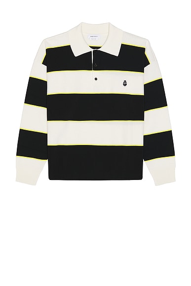 McQueen Rugby Polo in Black, Ivory, & Yellow