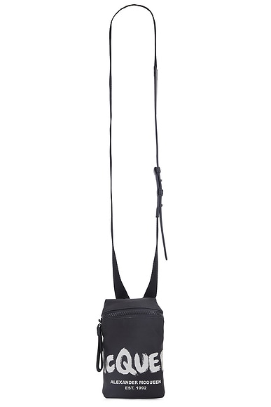 McQueen Phone Holder in Black & Off White